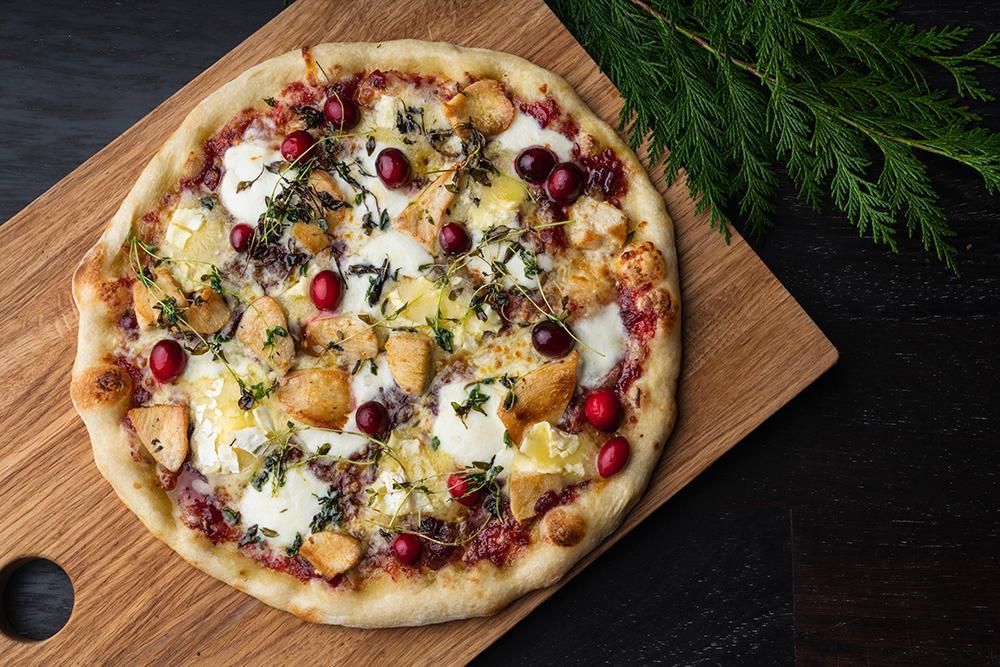 Roast Turkey, Camembert & Cranberry Pizza