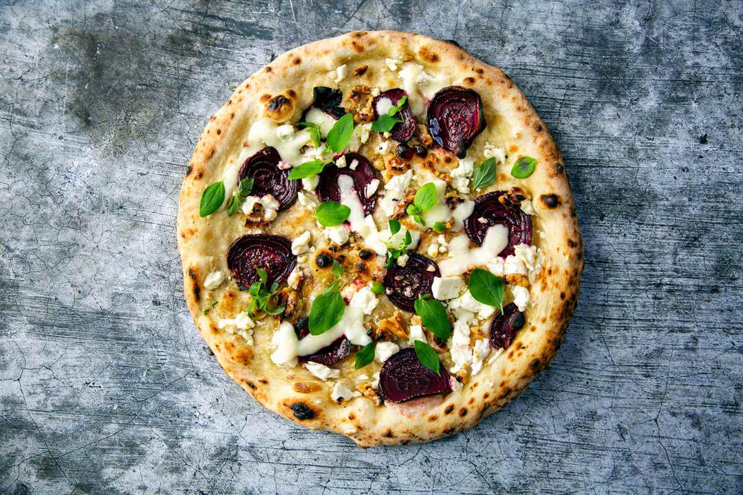 Roast Beetroot, Walnut and Goats’ Cheese Pizza