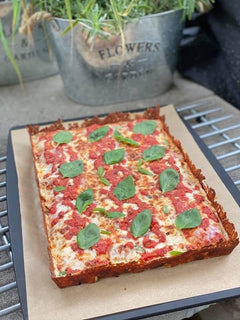 Cheese-Crowned Detroit-Style Pizza