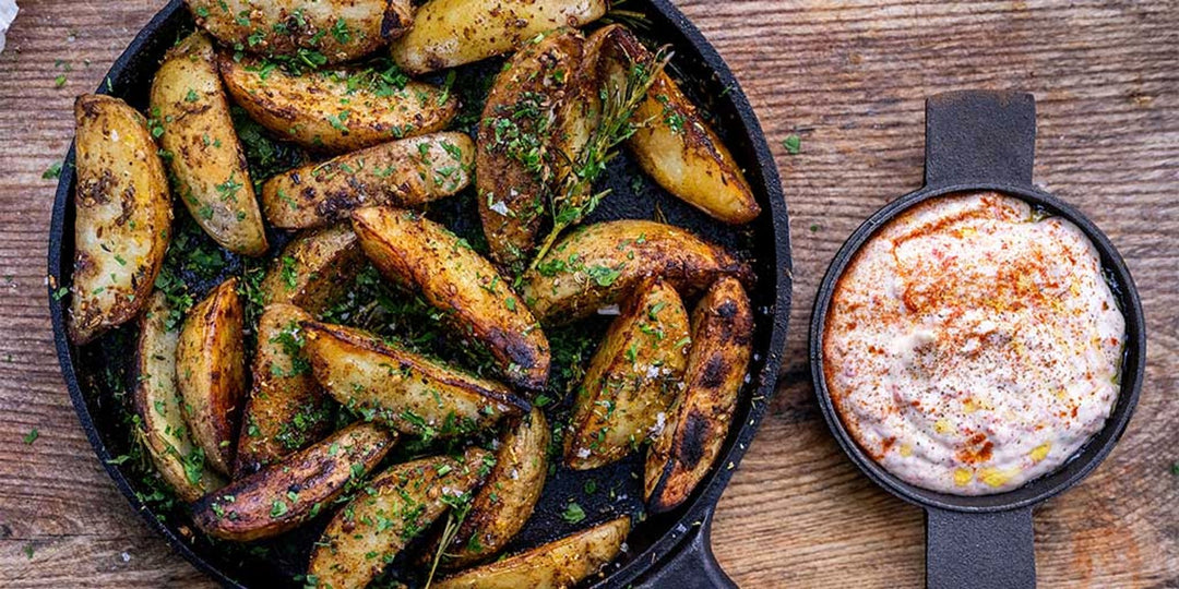 Gill Meller’s Spicy Potato Wedges with Firecracker Mayo