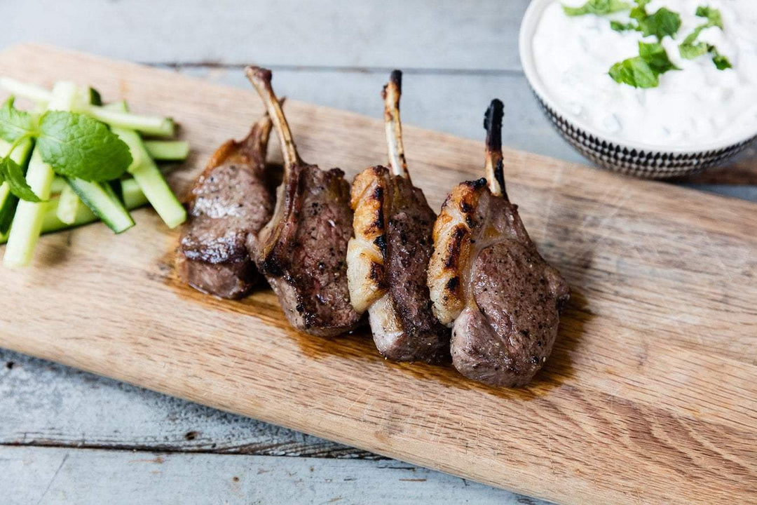 Marinated Lamb Cutlets with Tzatziki