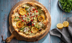 Lemon, Goat Cheese & Courgette Pizza