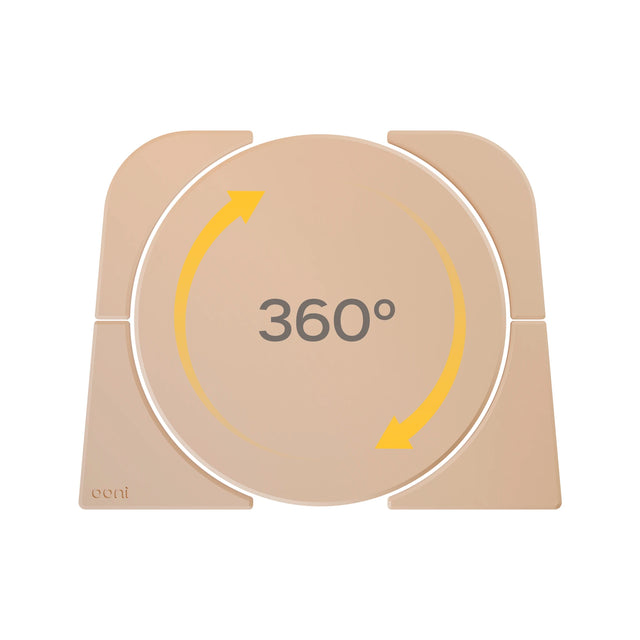 Rotating stone with 360 degrees icon overlay. 