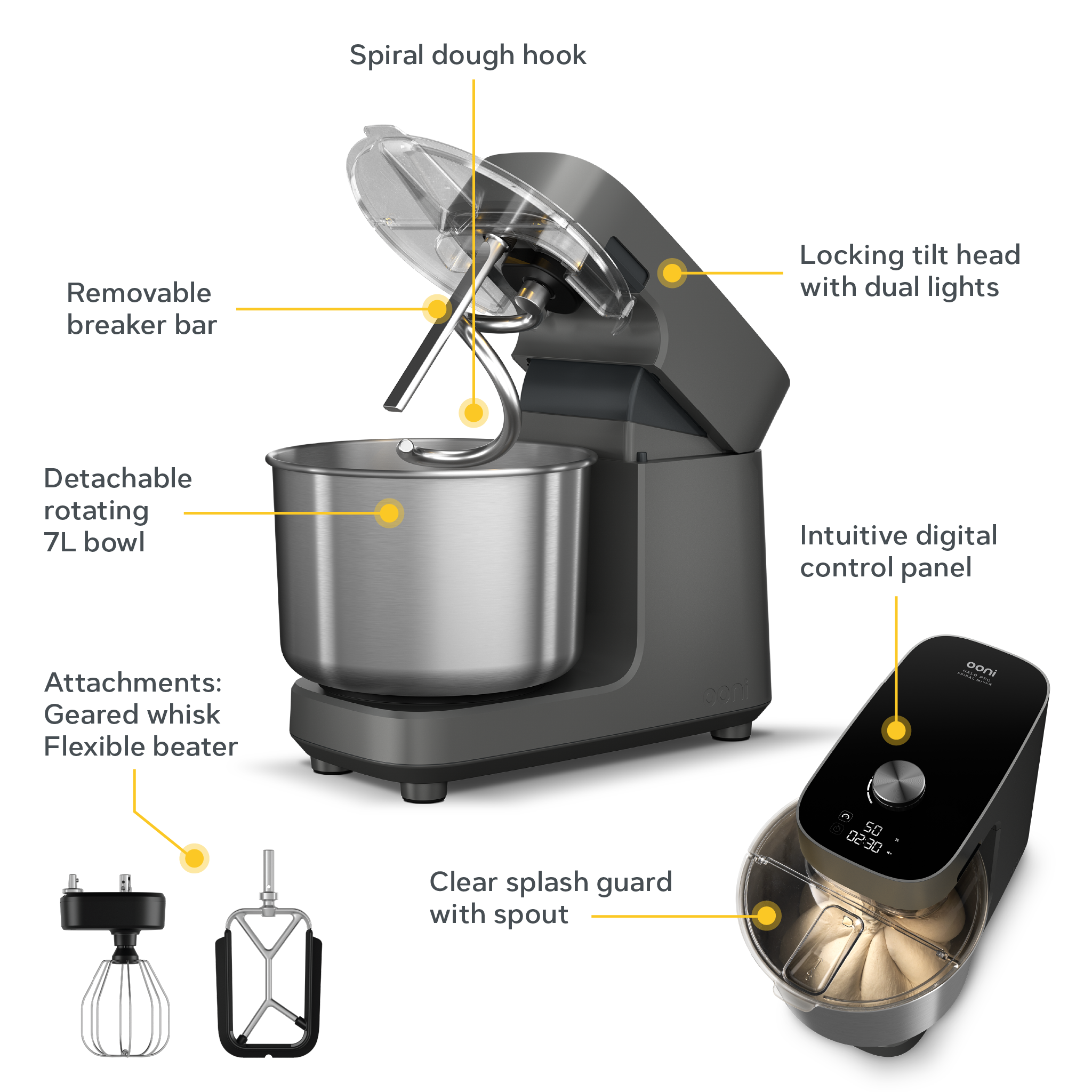 Ooni Halo Pro Spiral Dough Mixer