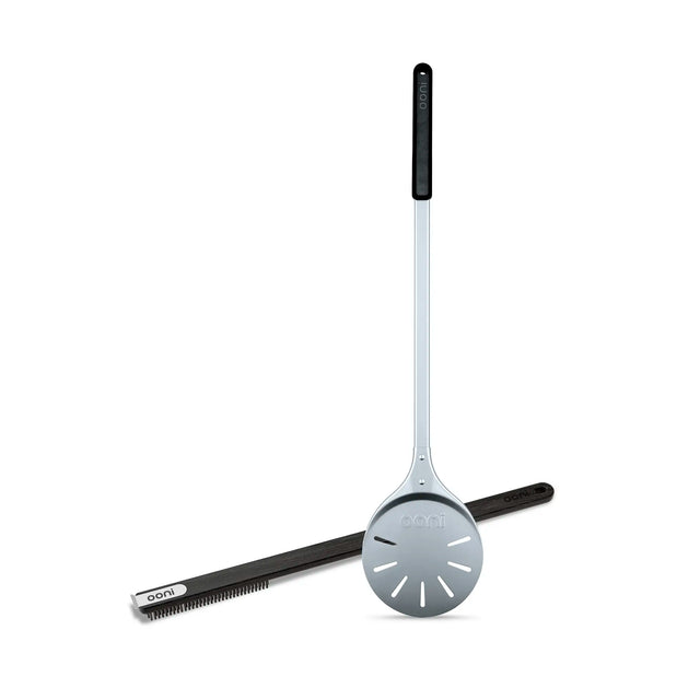 turning peel and pizza oven brush