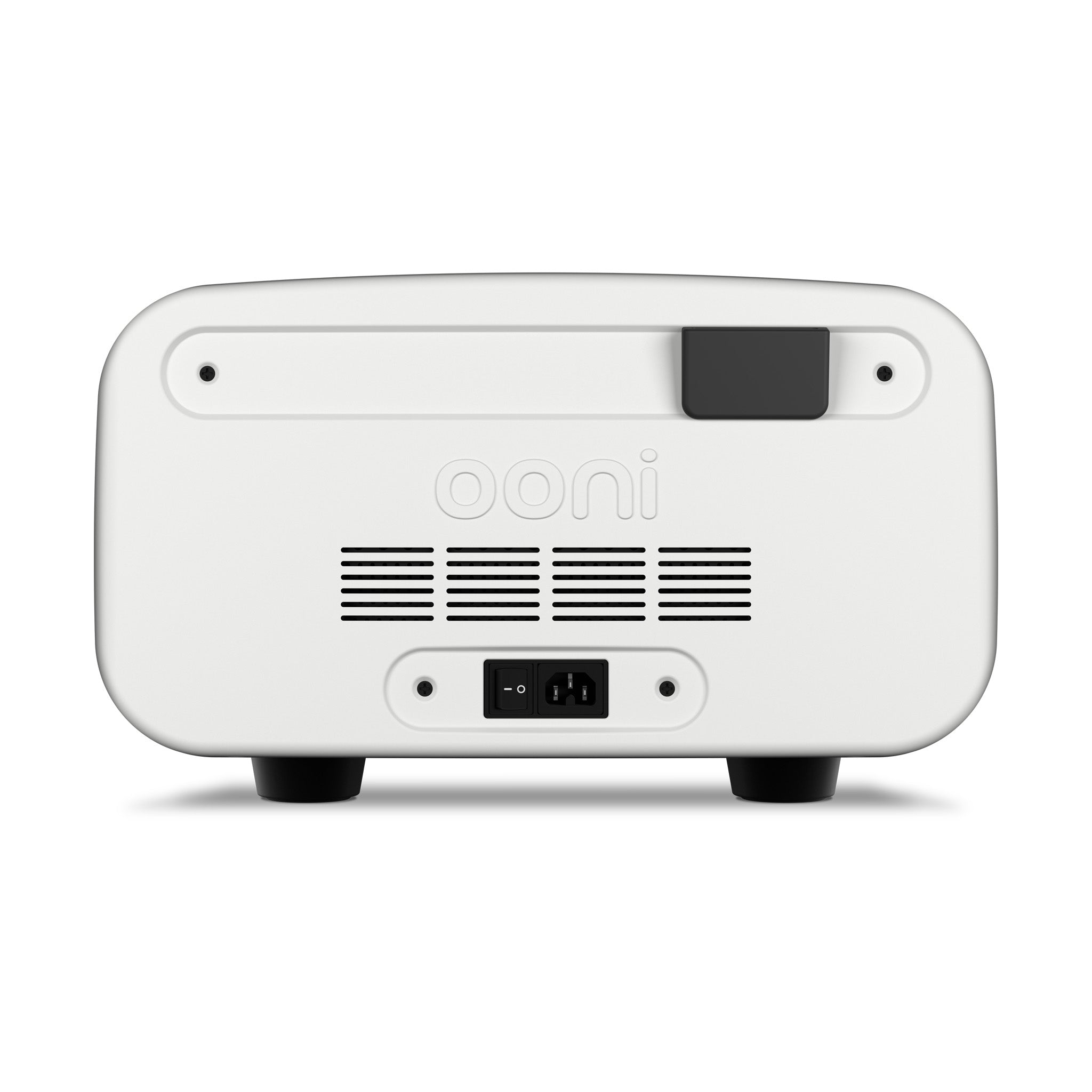 rear of ooni volt 2 electric pizza oven in polar white